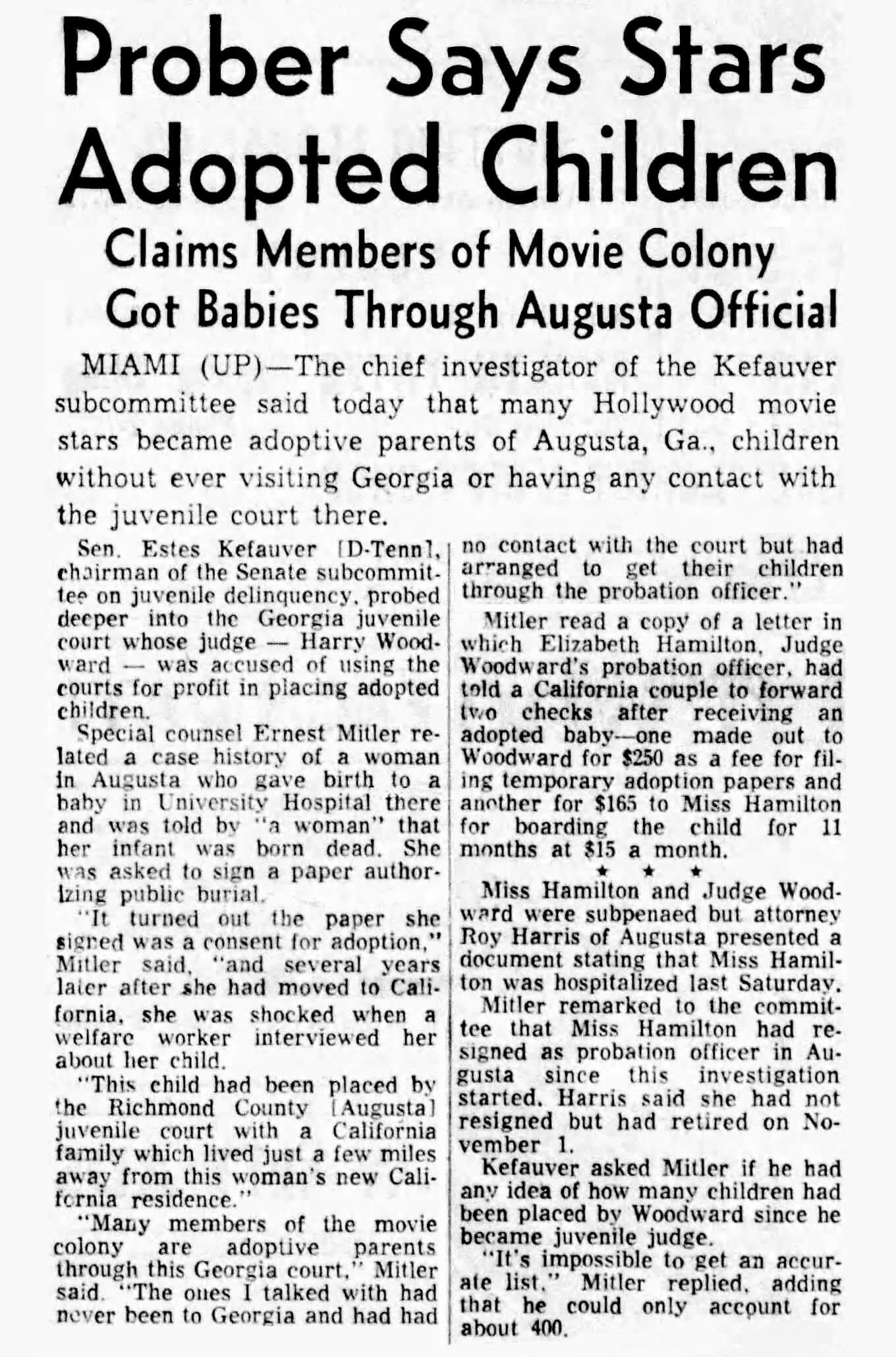 Babies purchased by Hollywood celebrities
